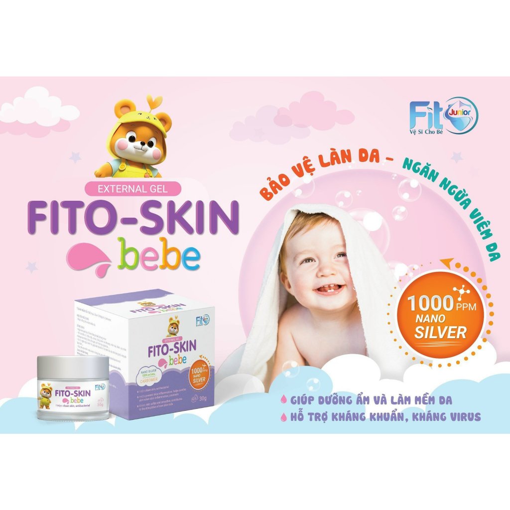 Kem Bôi Da Skin Bebe Fito Junior Chứa Nano Bạc Thiên Nhiên, Làm Mềm Da, Ngừa Viêm Da, An Toàn Cho Bé, Lọ 30g