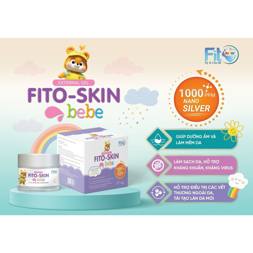 Kem Bôi Da Skin Bebe Fito Junior Chứa Nano Bạc Thiên Nhiên, Làm Mềm Da, Ngừa Viêm Da, An Toàn Cho Bé, Lọ 30g