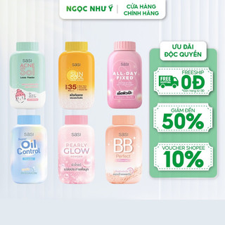 Phấn phủ bột Thái Lan SaSi All Day Loose Powder 4 công thức dịu nhẹ an toàn phù hợp cho mọi loại da 50g - Thái Lan