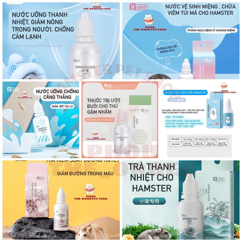 Tổng hợp các loại nước uống sức khoẻ cho Hamster hãng Yee
