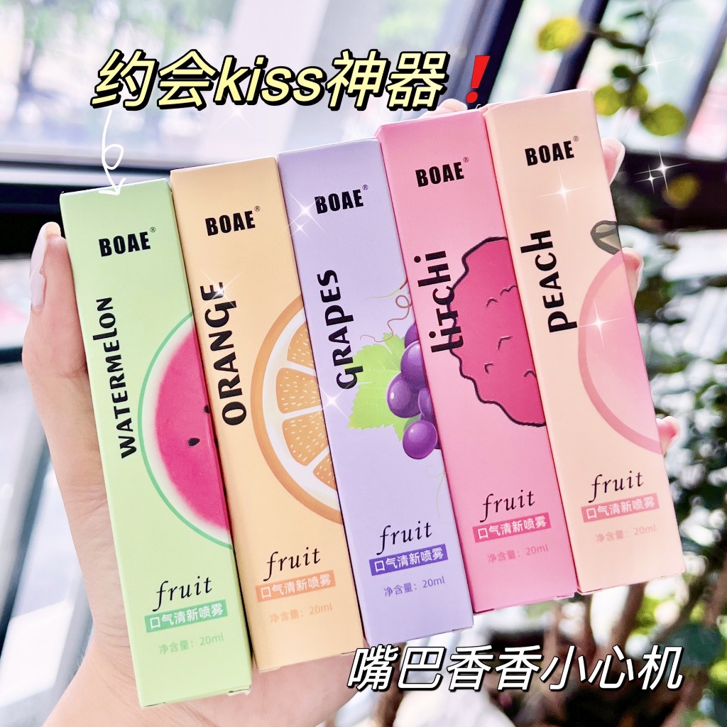 Chai xịt thơm miệng hương trái cây giúp hơi thở thơm mát, dài lâu BOAE