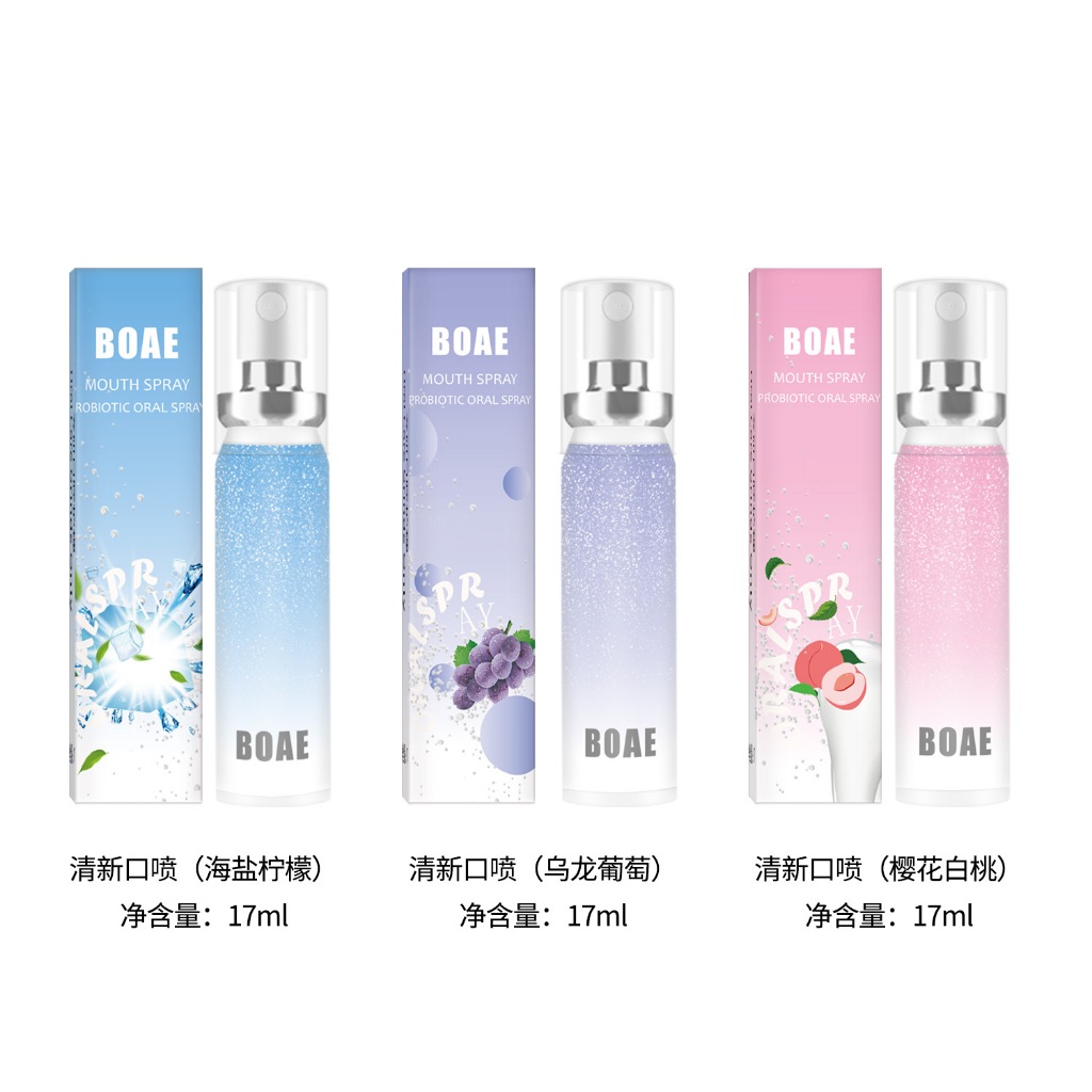 Chai xịt thơm miệng hương trái cây giúp hơi thở thơm mát, dài lâu BOAE