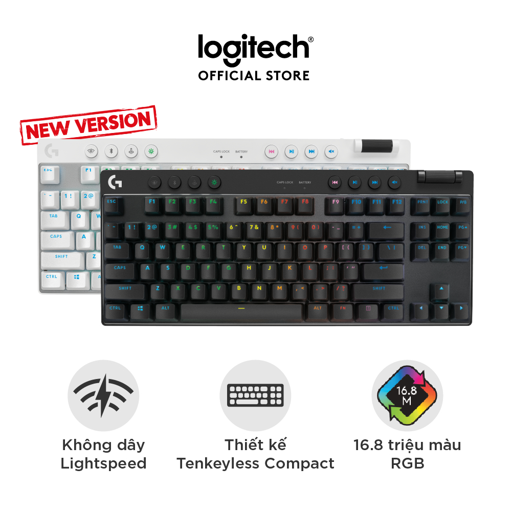 [Version 2] Bàn phím gaming Logitech G PRO X TLK Lightspeed - RGB, Switch GX Tactile, Bluetooth