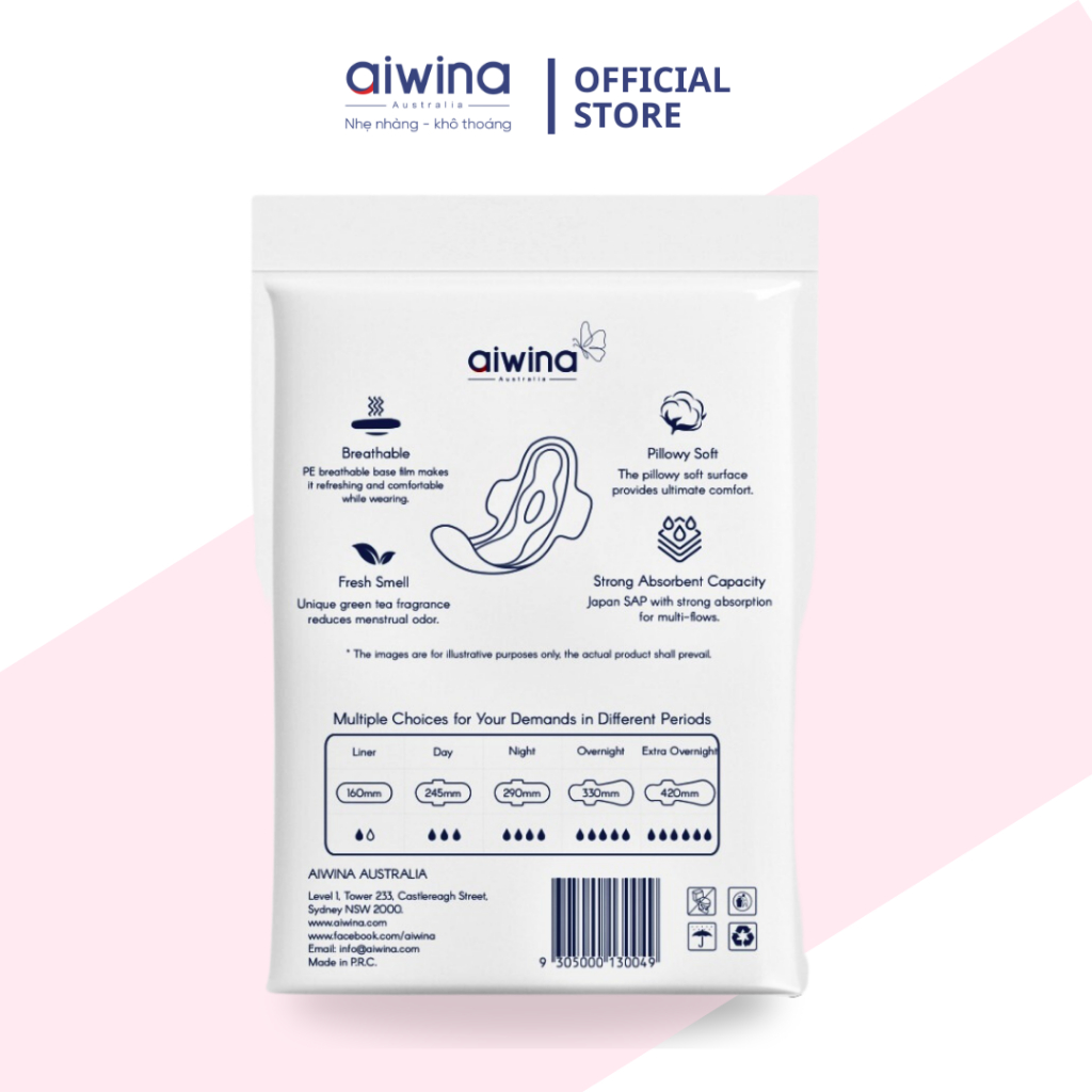 Băng vệ sinh AIWINA Gói 2 Miếng Siêu Mỏng Cánh Ban Ngày 24CM