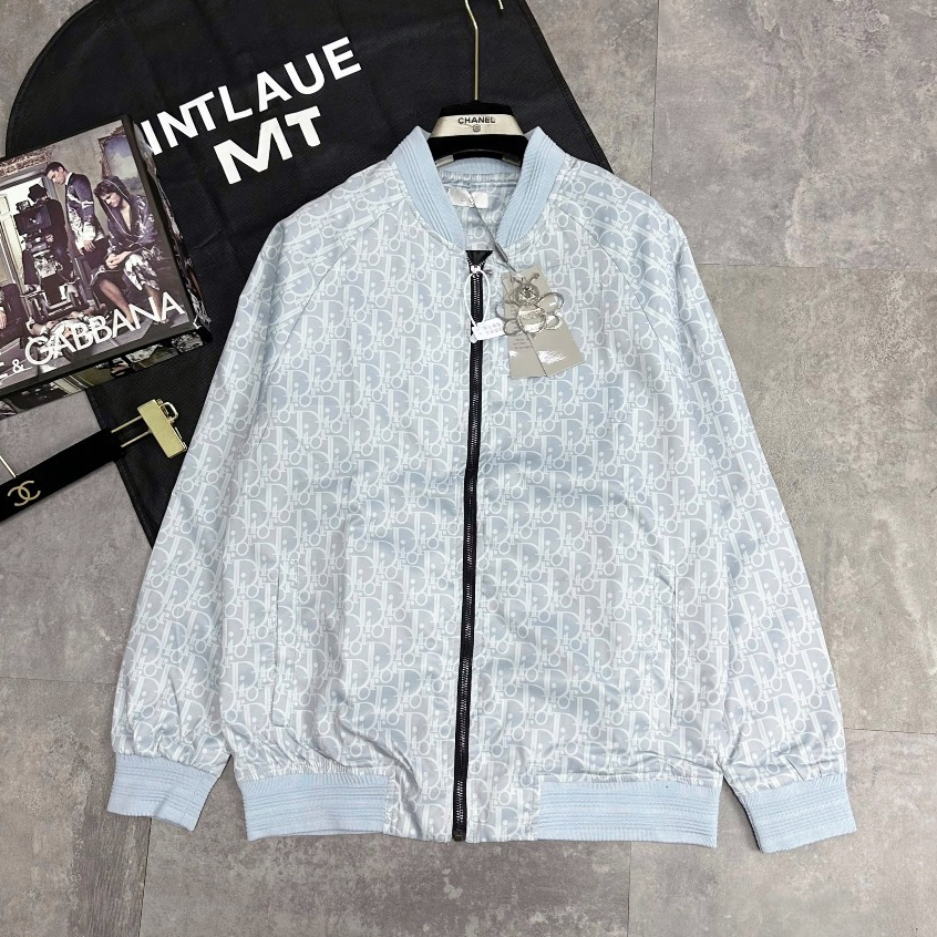 Áo Khoác Gió Đì 0 Vân chìm Tràn Thân_Áo Khoác Bomber Gió Hai Lớp Bo Côt Tàu