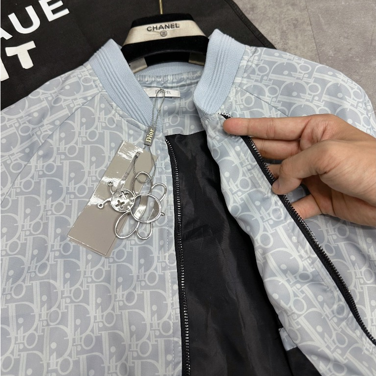 Áo Khoác Gió Đì 0 Vân chìm Tràn Thân_Áo Khoác Bomber Gió Hai Lớp Bo Côt Tàu