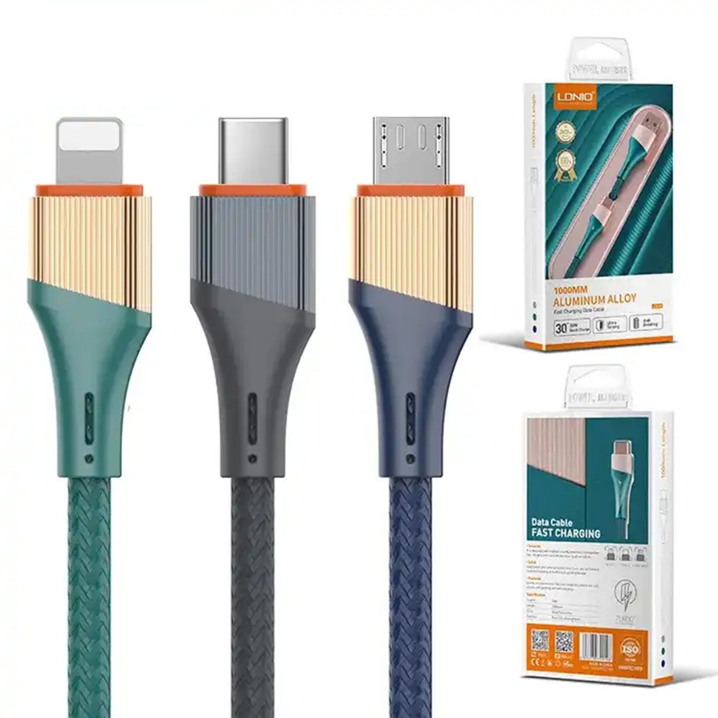 Cáp Sạc Nhanh 30W Dây Dù Chống Đứt, Gãy USB To Type-C Aluminum Alloy Chính Hãng Dài 2M