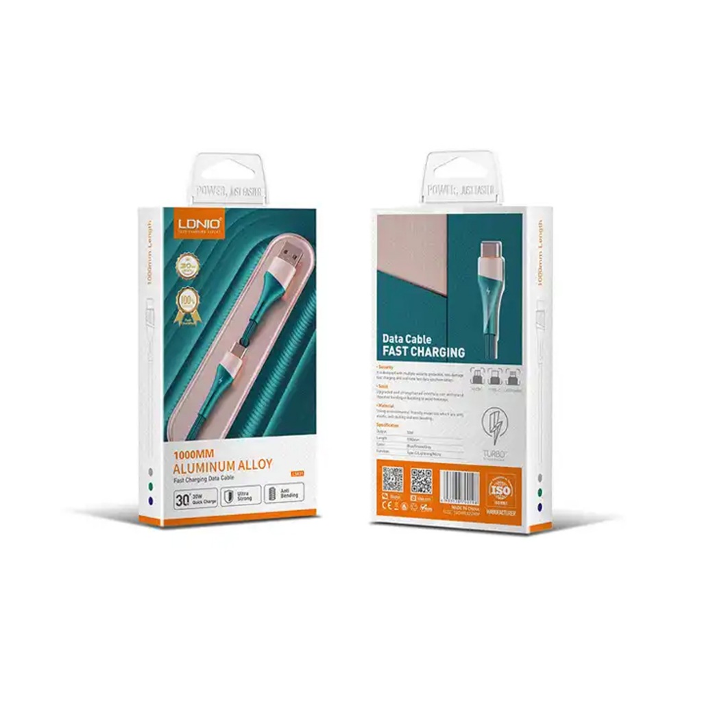 Cáp Sạc Nhanh 30W Dây Dù Chống Đứt, Gãy USB To Type-C Aluminum Alloy Chính Hãng Dài 2M