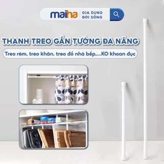 Thanh Treo Rèm Không Cần Khoan Treo Đồ Gắn Tường Đa Năng Chia Ngăn Tủ Móc Quần Áo Maiha