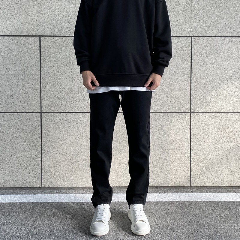 Quần Jeans đen trơn Cotton Chinh Hang | Black Skinny Jeans