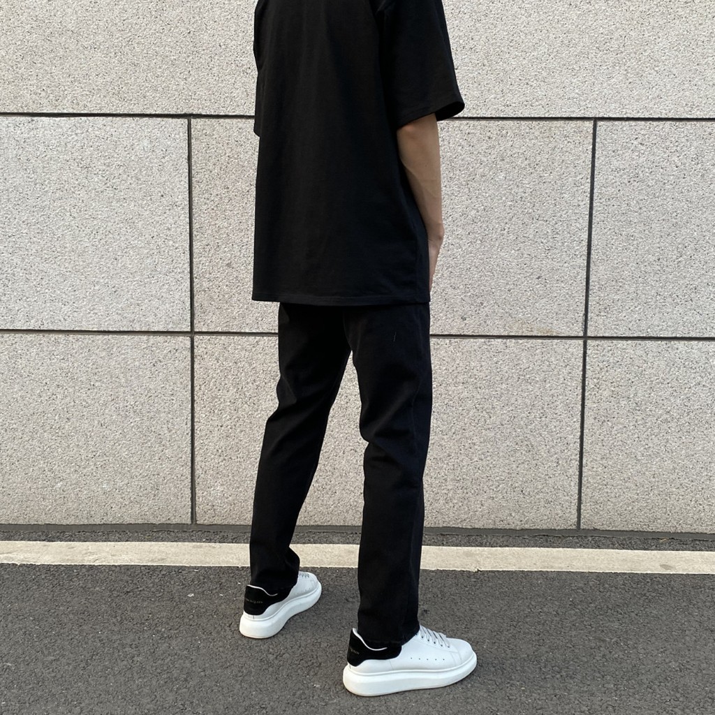 Quần Jeans đen trơn Cotton Chinh Hang | Black Skinny Jeans