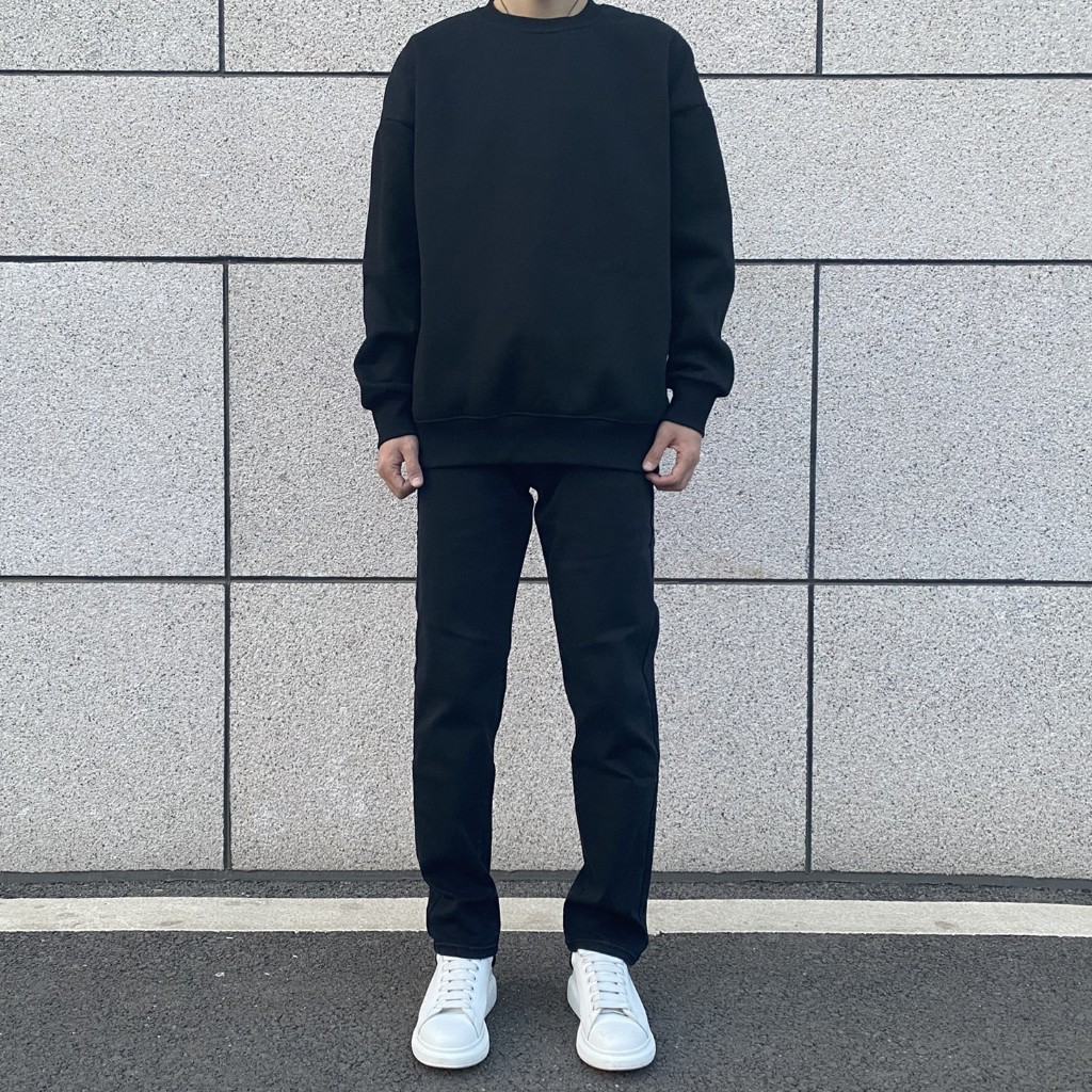 Quần Jeans đen trơn Cotton Chinh Hang | Black Skinny Jeans