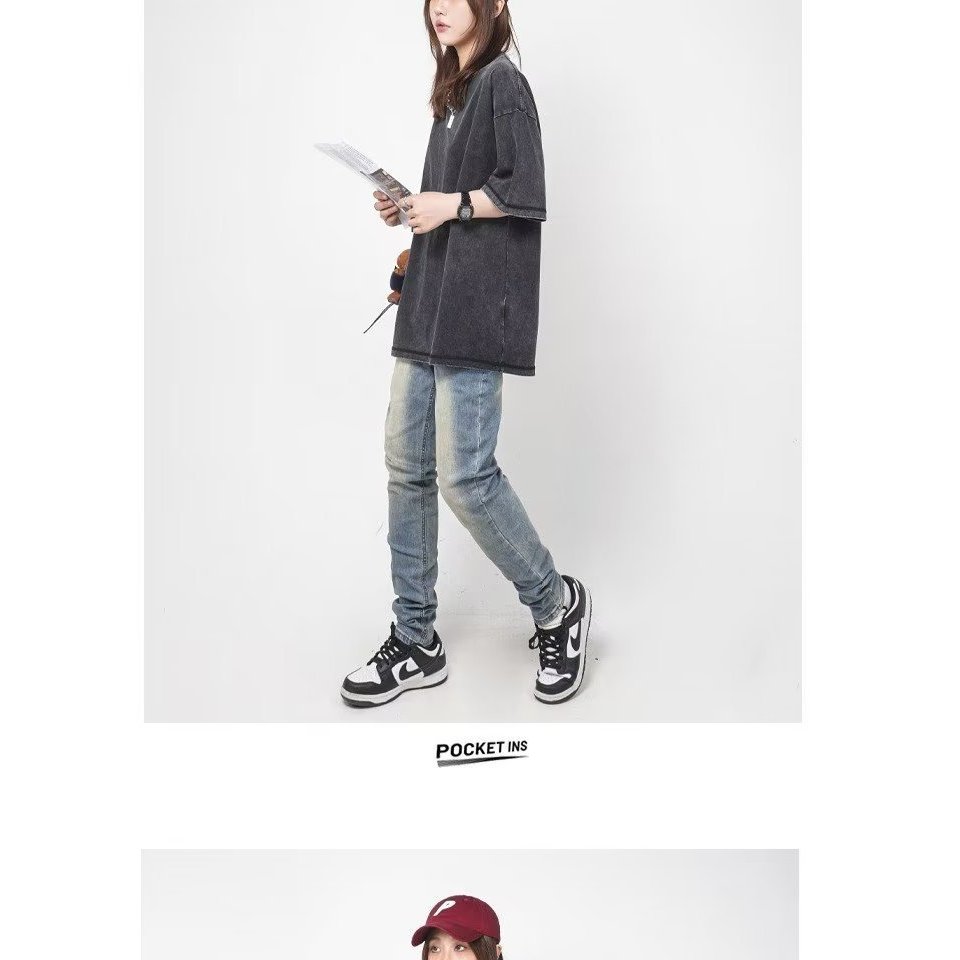 Quần Skinny Jeans Nam Streetwear Màu Xanh Trơn Wash Bạc NZ20 - Local Brand Chính Hãng