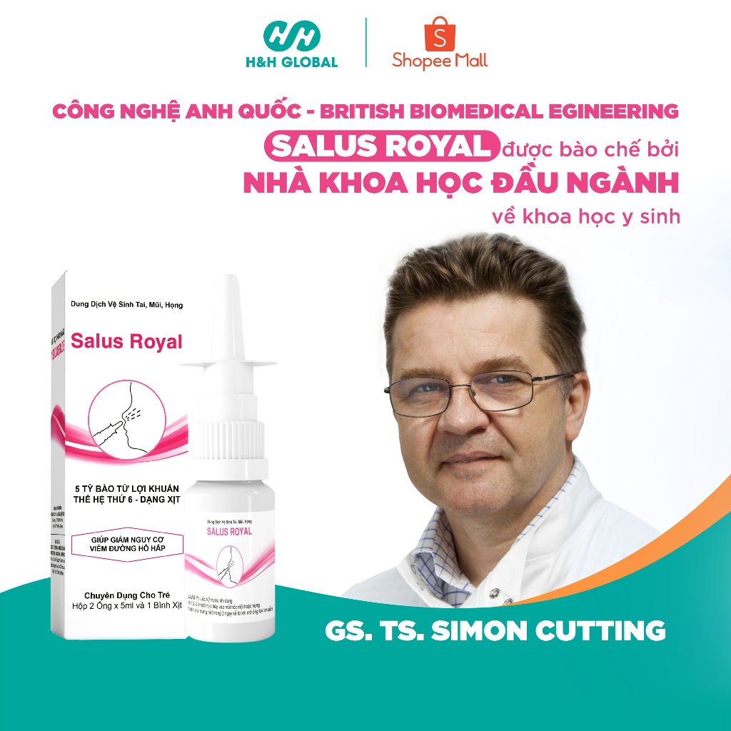 Nước muối sinh lý cho trẻ sơ sinh, trẻ nhỏ và cả người lớn SALUS ROYAL hết viêm mũi, rát họng  - HH GLOBAL