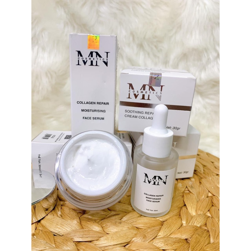 Combo phục hồi da sau tái tạo kem collagen + serum collagen mỹ nam