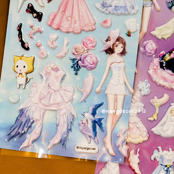 Hình dán sticker nổi 3D | Búp Bê 04 |  hoạt hình dễ thương chống nước cho bé trai, bé gái | Nắng Decor