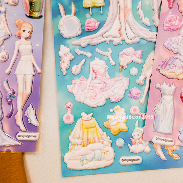 Hình dán sticker nổi 3D | Búp Bê 04 |  hoạt hình dễ thương chống nước cho bé trai, bé gái | Nắng Decor