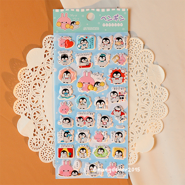 Hình dán sticker nổi 3D | Động Vật Nhỏ 01 | hoạt hình dễ thương chống nước cho bé trai, bé gái | Nắng Decor