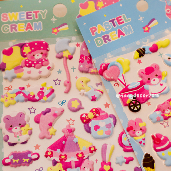 Hình dán sticker nổi 3D | Kẹo Ngọt |  hoạt hình dễ thương chống nước cho bé trai, bé gái | Nắng Decor