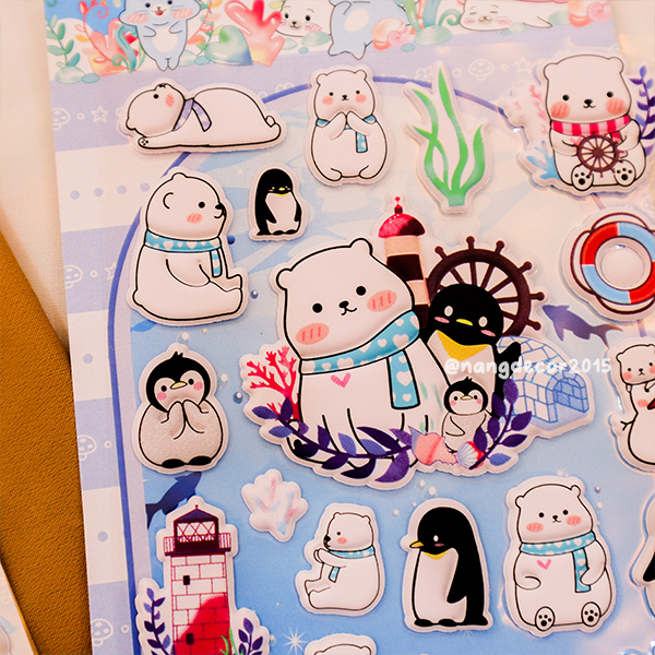 Hình dán sticker nổi 3D | Động Vật Nhỏ 02 | hoạt hình dễ thương chống nước cho bé trai, bé gái | Nắng Decor