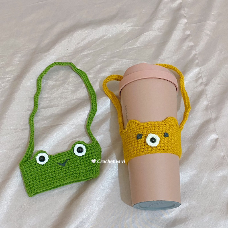 Túi đựng ly/ bính giữ nhiệt bằng len hình thú cute