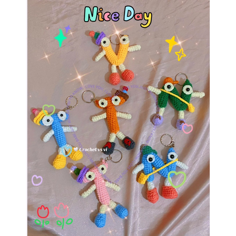 MÓC KHOÁ CHỮ CÁI BẰNG LEN | ảnh shop chụp|