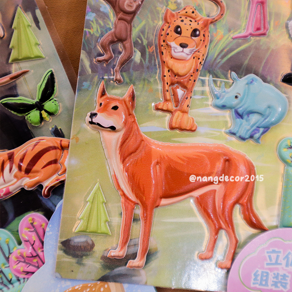 Hình dán sticker nổi 3D | Sở Thú |  hoạt hình dễ thương chống nước cho bé trai, bé gái | Nắng Decor