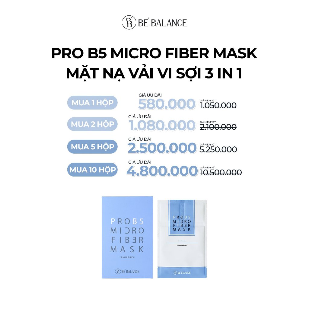 Mặt nạ PRO B5 Micro Fiber Mask Be'Balance 3in1 (1 hộp/10 miếng)