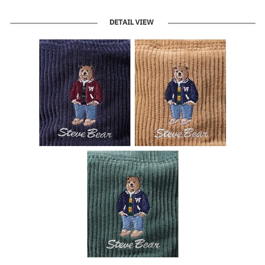 Mũ xô WHO.A.U vải nhung Steve Bear