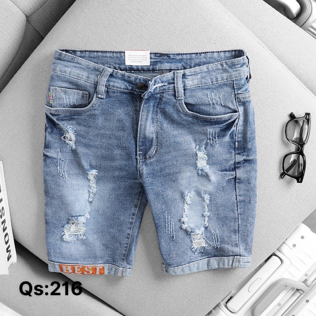 Quần Short Jean Nam chất bò cotton quần lửng jean Quần rin nam ngắn Ptz.boutique NHIỀU MẪU ĐẸP QS250