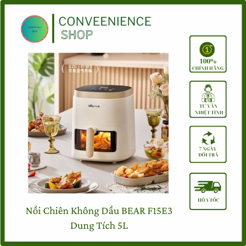 Nồi Chiên Không Dầu BEAR F15E3 Dung Tích 5L Chính Hãng- Bảo Hành 12 Tháng