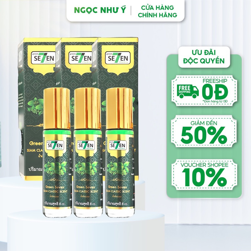 Dầu Lăn 29 Vị Thảo Dược Green Seven Siam Classic Scent Thái Lan 8cc