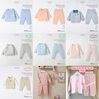 Bộ quần áo dài tay cho bé 1-3Y  Nous chất thu đông nhiều màu
