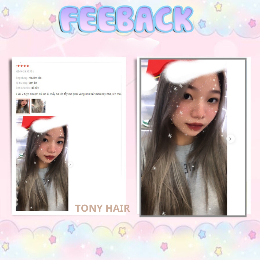 Thuốc nhuộm tóc màu Than Chì, tặng kèm oxi trợ dưỡng và bao tay_Tony Hair