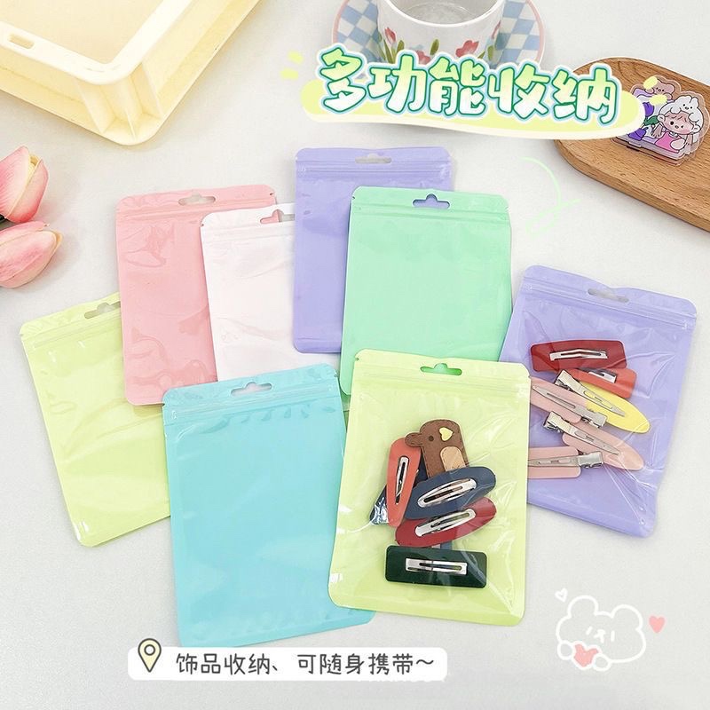 Túi Zip Gói Hàng Màu Pastel