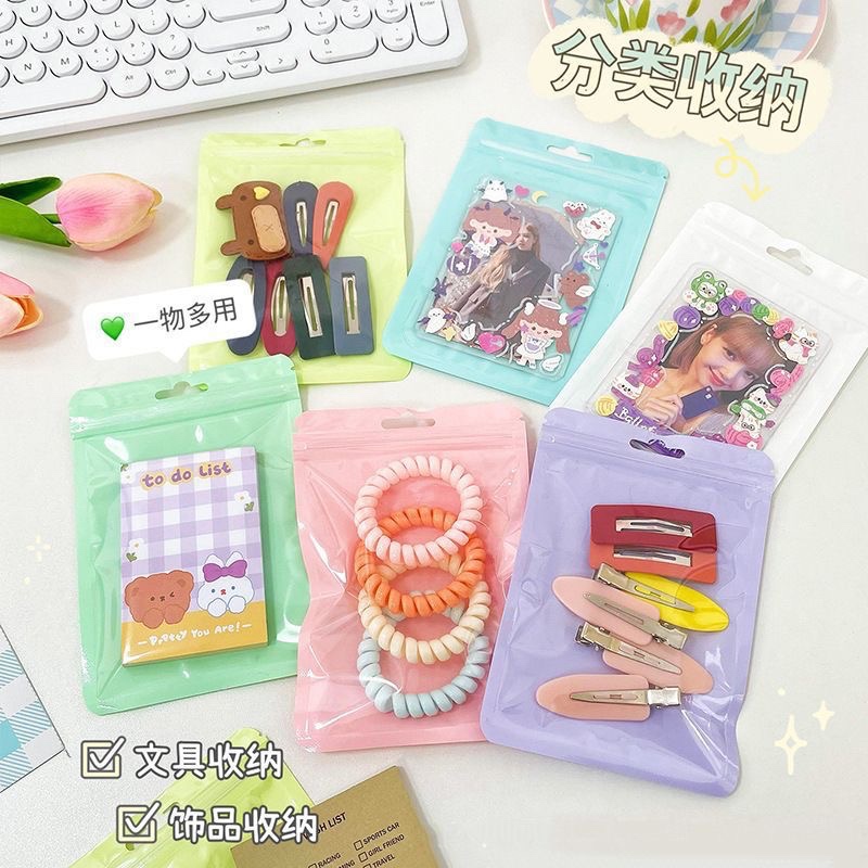 Túi Zip Gói Hàng Màu Pastel