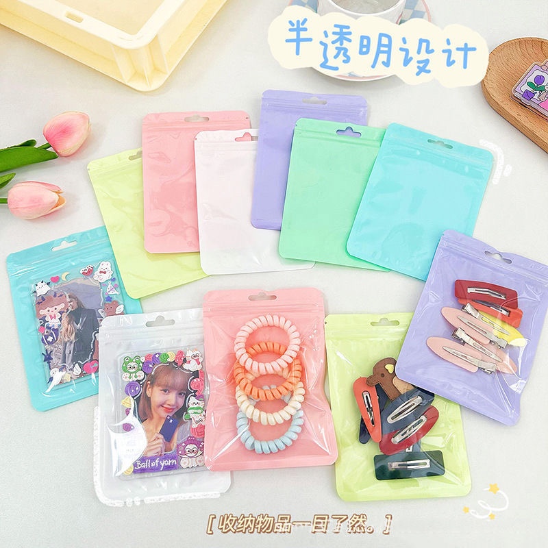 Túi Zip Gói Hàng Màu Pastel