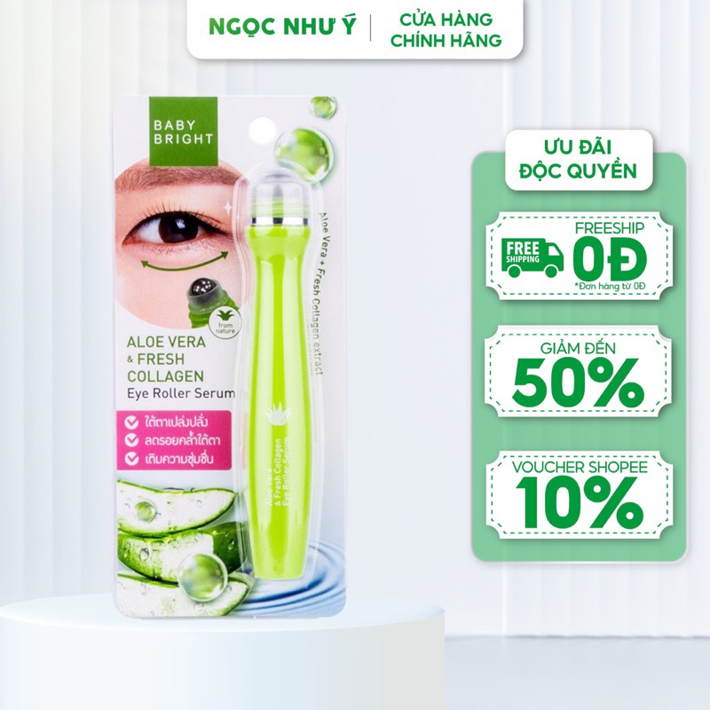 Thanh Lăn Tinh Chất Nha Đam Giảm Thâm Quầng Mắt Đều Màu Da Baby Bright Thái Lan