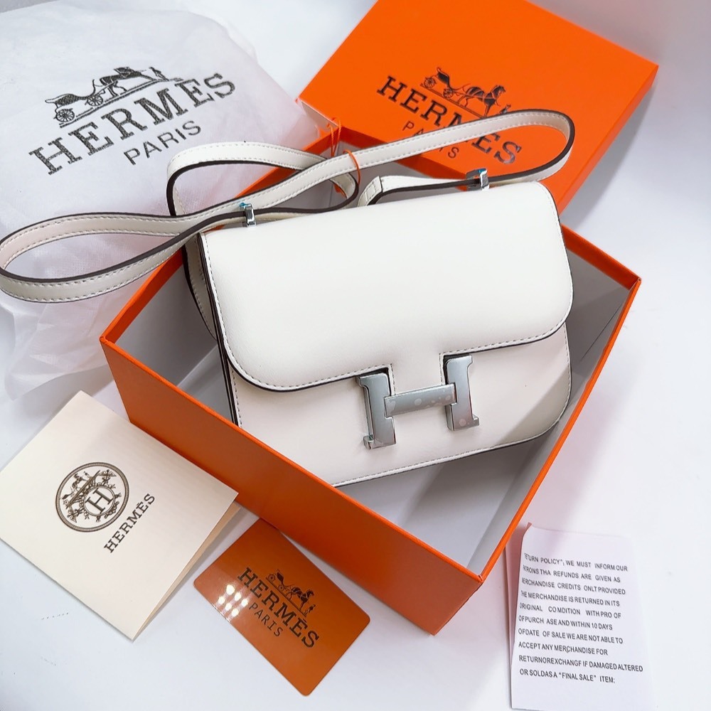 TÚI HERME CONSTANCE SZ18 DA THẬT KHÓA BẠC