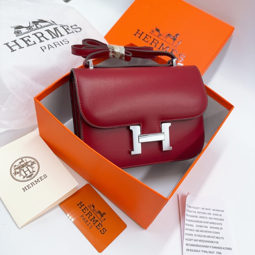 TÚI HERME CONSTANCE SZ18 DA THẬT KHÓA BẠC