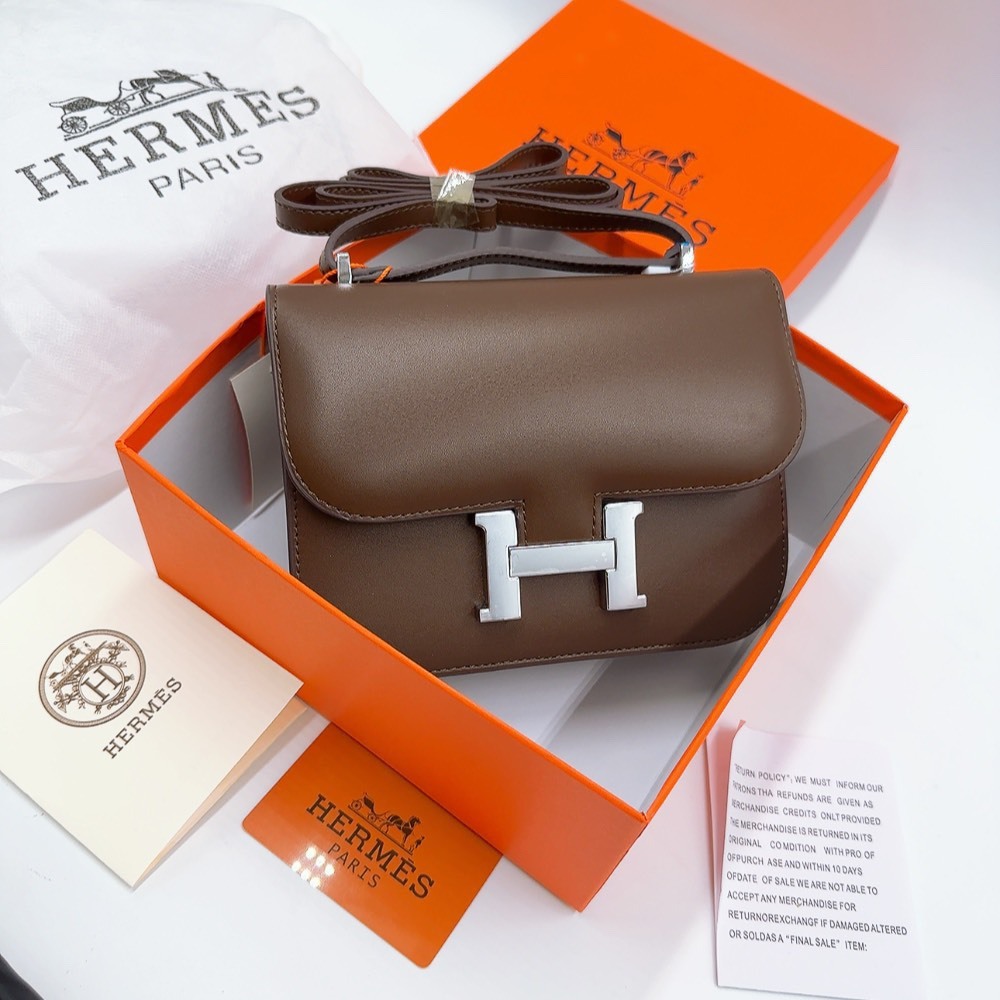 TÚI HERME CONSTANCE SZ18 DA THẬT KHÓA BẠC