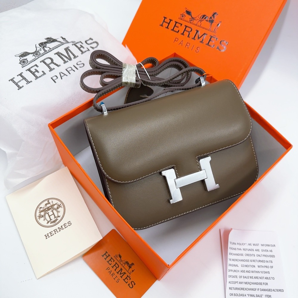TÚI HERME CONSTANCE SZ18 DA THẬT KHÓA BẠC