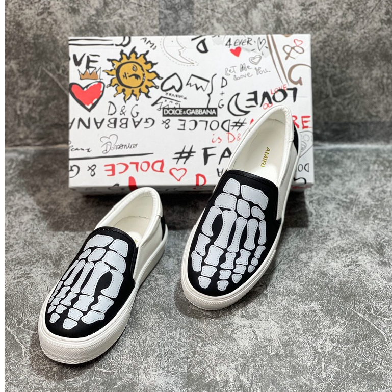 Giày Slipon Nam in Hình Xương Bàn Tay full size 38-43