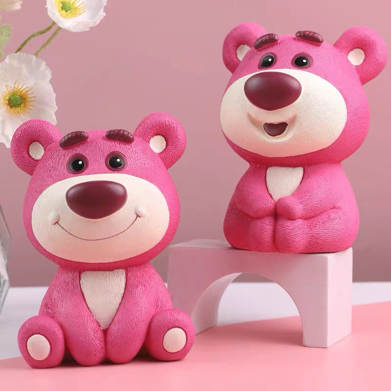 Tượng tô màu BỘ SƯU TẬP GẤU DÂU hạch cao size lớn 18-24cm