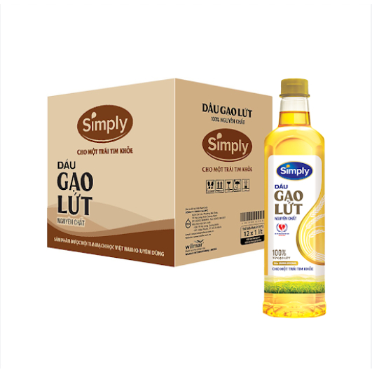 Dầu gạo lứt Simply 1L