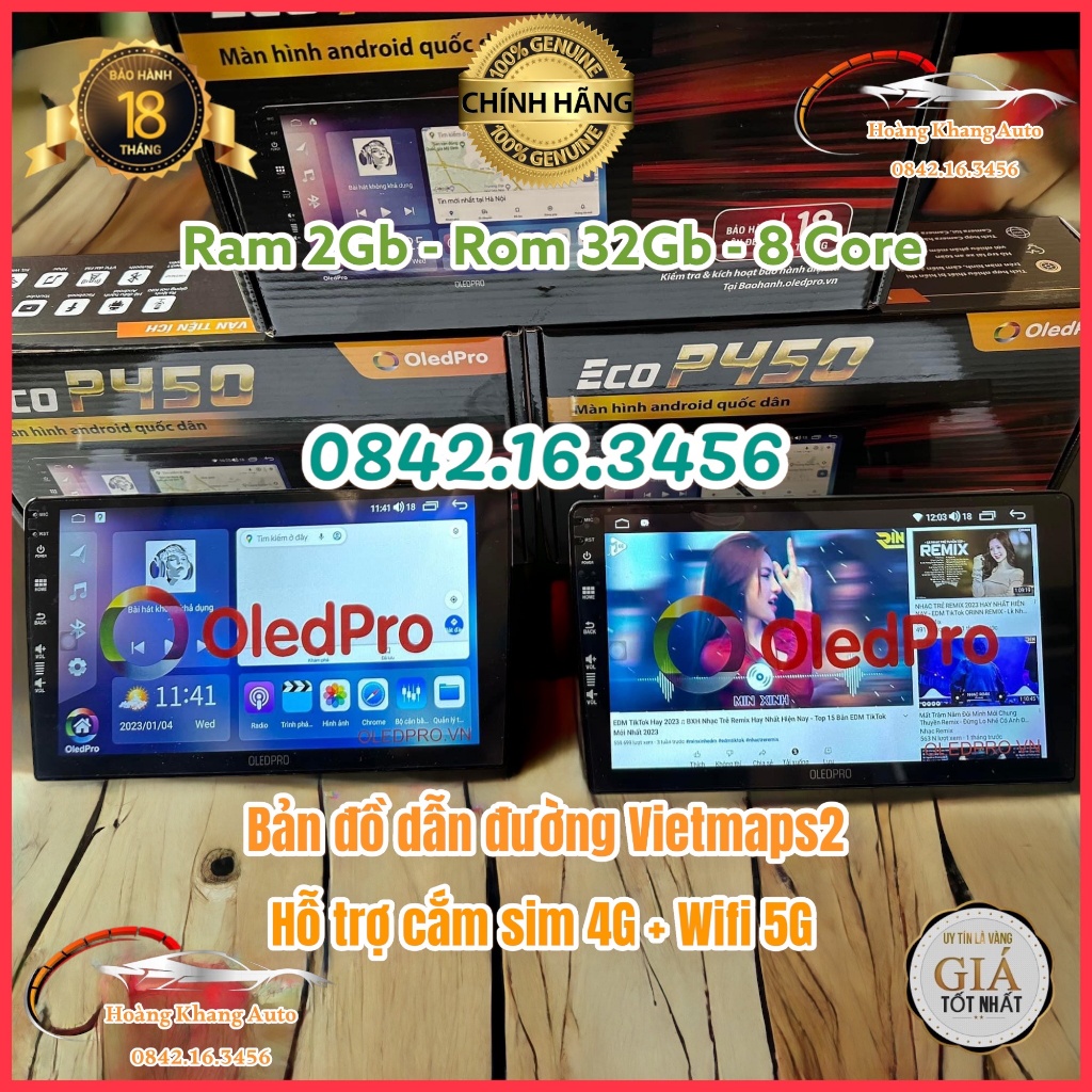 Màn Hình Android OLEDPRO A5 _ P450 theo xe VIOS 2003 _ 2007 kèm dưỡng 9 inch và jack nguồn zin theo xe