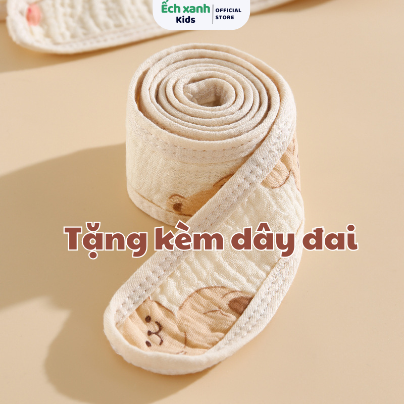 Ủ xô muslin hạt đậu 90*90cm choàng ủ cho bé sơ sinh mùa đông choàng ủ xô muslin 4 lớp ủ xô sơ sinh Êch xanh kids