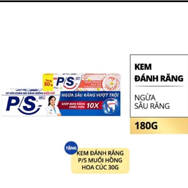 Kem đánh răng P/S 180gr có tặng kèm