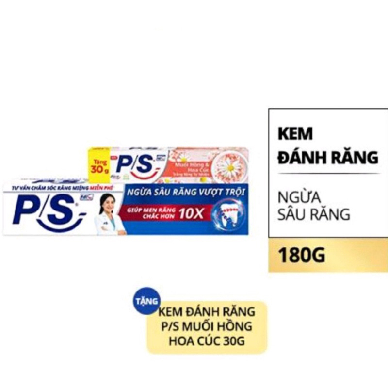 Kem đánh răng P/S 180gr có tặng kèm