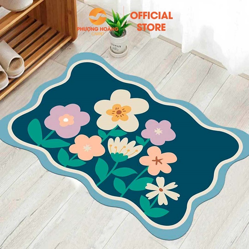 Thảm lau chân, thảm chùi chân bali Hình Thú đế cao su chống trơn trượt - 40cm x 60cm